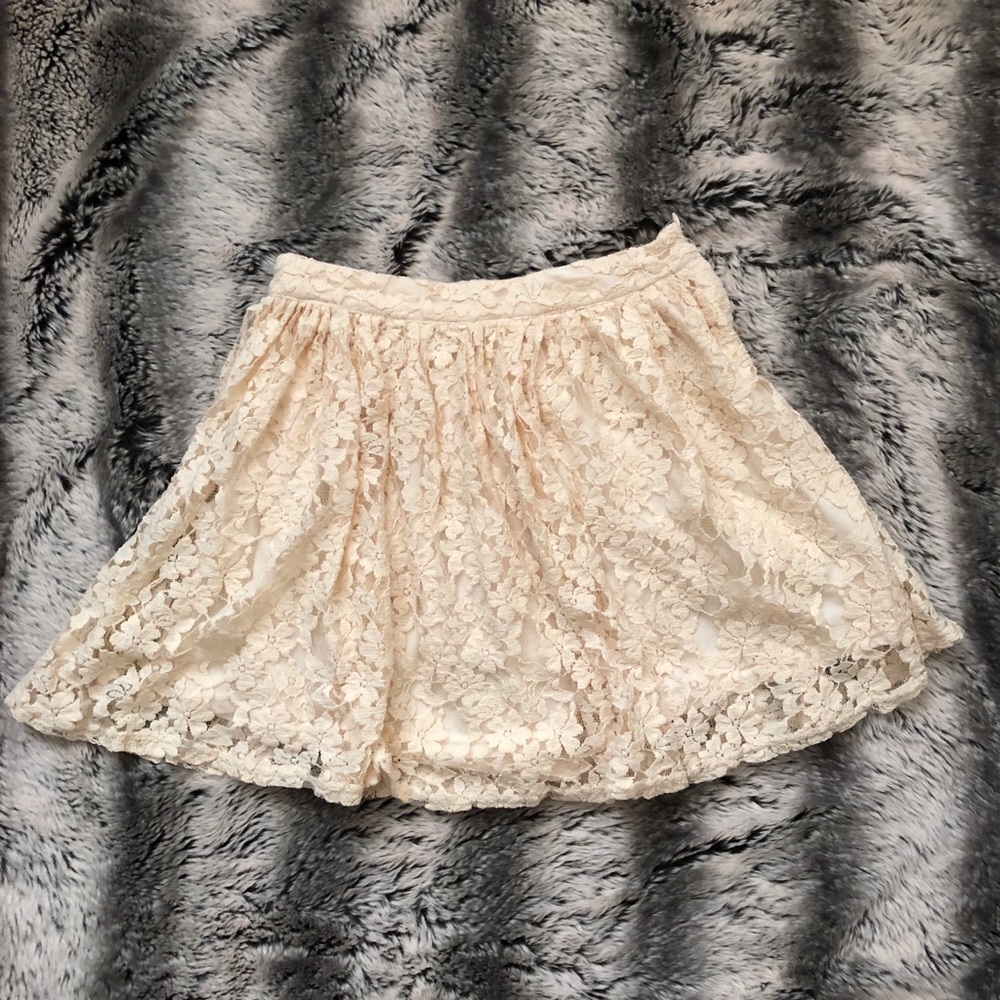 Ivory Lace Skater Skirt